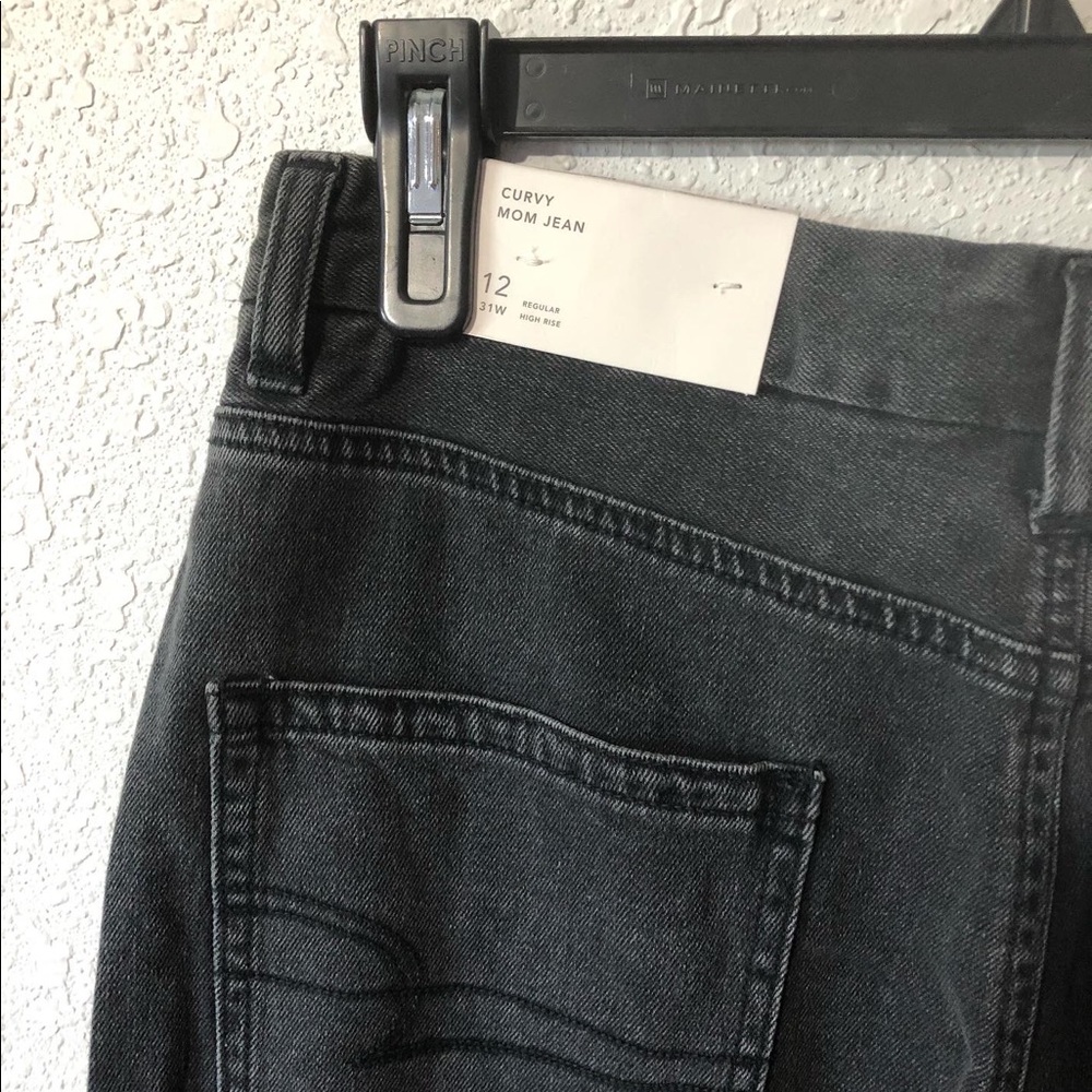 American Eagle black curvy mom jeans